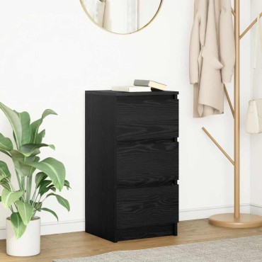 vidaXL Συρταριέρα Μαύρη βελανιδιά 37,5x35x76cm Κατασκευασμένο ξύλο 1 τεμ.