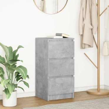 vidaXL Ντουλάπι Γκρι Σκυροδέματος 37,5x35x76cm Επεξεργασμένο Ξύλο 1 τεμ.