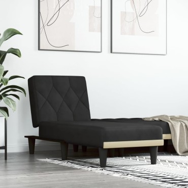 vidaXL Ανάκλιντρο μΑΎΡΟ Βελούδινο 55x140x70cm 1 τεμ.
