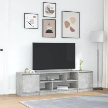 vidaXL Έπιπλο Τηλεόρασης Γκρι Σκυροδέματος 188,5x41x50cm Επεξ. Ξύλο