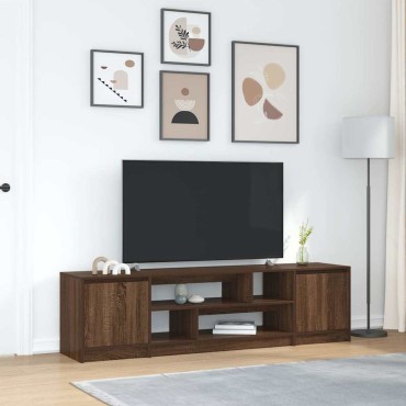 vidaXL Έπιπλο Τηλεόρασης Καφέ Δρυς 188,5x41x50cm από Επεξεργ. Ξύλο