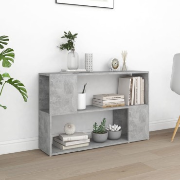 vidaXL Βιβλιοθήκη Γκρι Σκυροδέματος 100x24x63cm Επεξεργασμ. Ξύλο 1 τεμ.