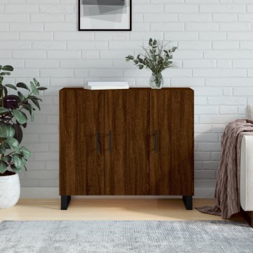 vidaXL Ντουλάπι Καφέ Δρυς 90x34x80cm από Επεξεργασμένο Ξύλο 1 τεμ.