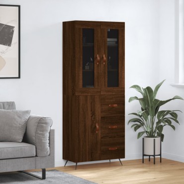 vidaXL Ντουλάπι Καφέ Δρυς 69,5x34x180cm από Επεξεργασμένο Ξύλο 1 τεμ.