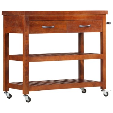 vidaXL Τρόλεϊ Κουζίνας 100x48x89cm από Μασίφ Ξύλο Ακακίας 1 τεμ.