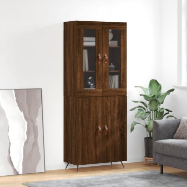 vidaXL Ντουλάπι Καφέ Δρυς 69,5x34x180cm από Επεξεργασμένο Ξύλο 1 τεμ.