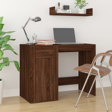 vidaXL Γραφείο Καφέ Δρυς 100x49x75cm από Επεξεργασμένο Ξύλο 1 τεμ.