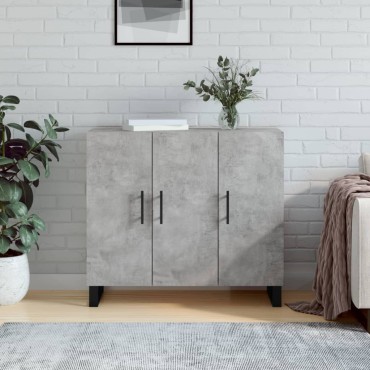 vidaXL Ντουλάπι Γκρι Σκυροδέματος 90x34x80cm Επεξεργασμένο Ξύλο 1 τεμ.