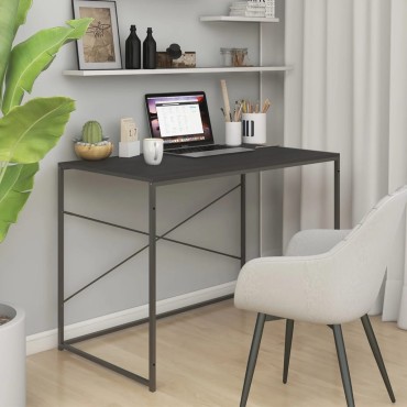 vidaXL Γραφείο Υπολογιστή Μαύρο 110x60x70cm Επεξεργασμένο Ξύλο 1 τεμ.