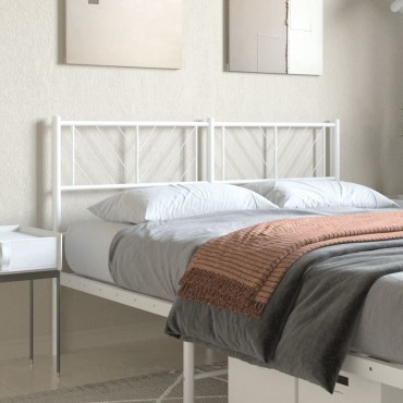 vidaXL Κεφαλάρι Λευκό Μεταλλικό 146x3x90cm 1 τεμ.