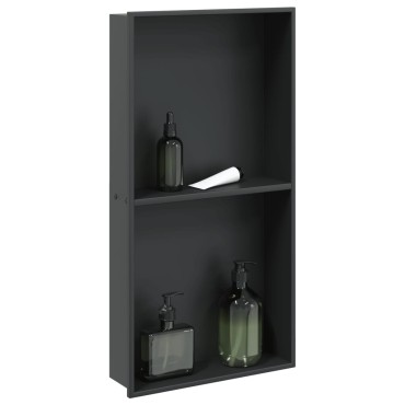 vidaXL Εσοχή Ντους Βουρστ. Μαύρο Ματ 32x62x9 εκ. Αν. Ατσάλι