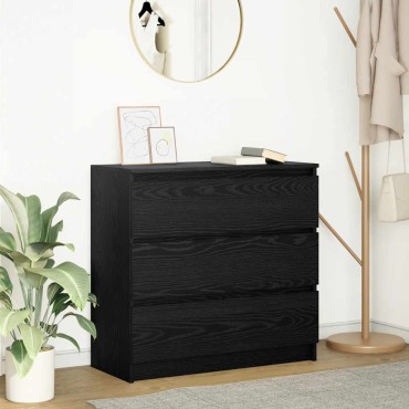 vidaXL Ντουλάπι Μαύρη βελανιδιά 80x35x76cm Επεξεργασμένο Ξύλο 1 τεμ.