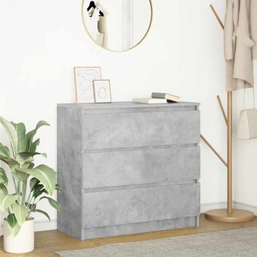 vidaXL Ντουλάπι Γκρι Σκυροδέματος 80x35x76cm Επεξεργασμένο Ξύλο 1 τεμ.