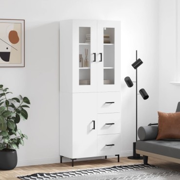 vidaXL Ντουλάπι Λευκό 69,5x34x180cm από Επεξεργασμένο Ξύλο 1 τεμ.