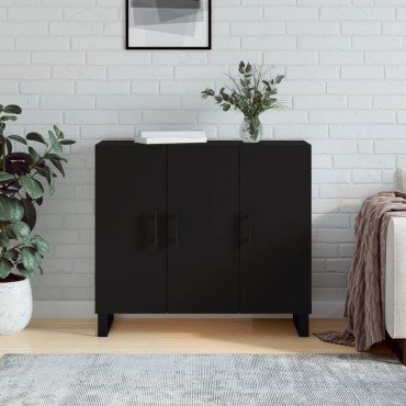 vidaXL Ντουλάπι Μαύρο 90x34x80cm από Επεξεργασμένο Ξύλο 1 τεμ.