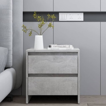 vidaXL Κομοδίνο Γκρι Σκυροδέματος 45x34,5x44,5cm από Μοριοσανίδα 1 τεμ.