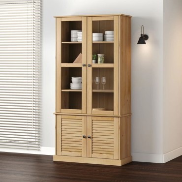 vidaXL Βιτρίνα VIGO 85x35x170cm από Μασίφ Ξύλο Πεύκου 1 τεμ.