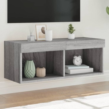 vidaXL Έπιπλο Τηλεόρασης με LED Γκρι Sonoma 80x30x30cm