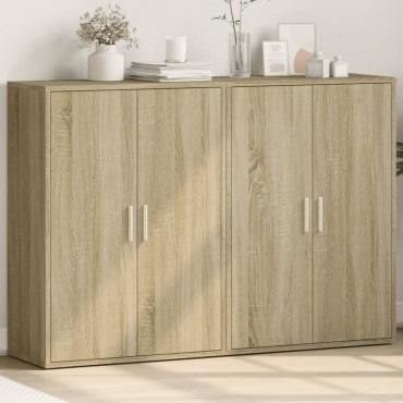 vidaXL Βοηθητικά Ντουλάπια 2 τεμ. Sonoma Δρυς 60x31x84cm Επεξ. Ξύλο