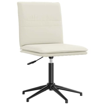 vidaXL Καρέκλα Τραπεζαρίας Κρεμ Βελούδινη 44x50x(74-84) cm 1 τεμ.