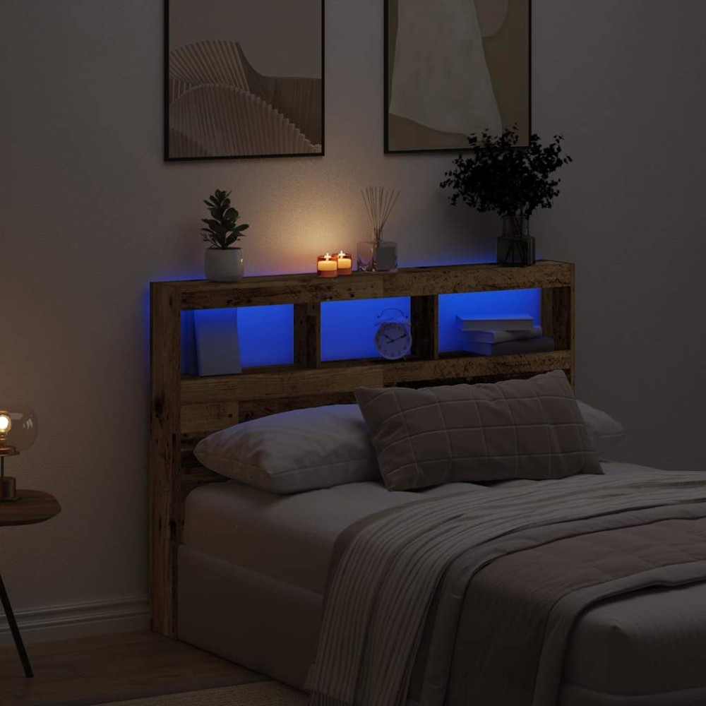 vidaXL Κεφαλάρι με Αποθηκευτικό Χώρο & LED 140x17x102cm 1 τεμ.