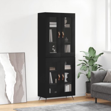 vidaXL Ντουλάπι Μαύρο 69,5x34x180cm από Επεξεργασμένο Ξύλο 1 τεμ.