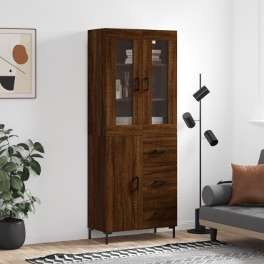 vidaXL Ντουλάπι Καφέ Δρυς 69,5x34x180cm από Επεξεργασμένο Ξύλο 1 τεμ.