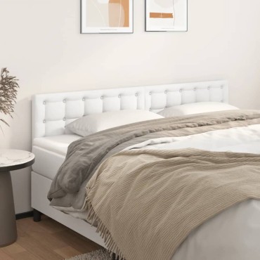 vidaXL Κεφαλάρια Λευκά 180x5x78/88cm από Συνθετικό Δέρμα