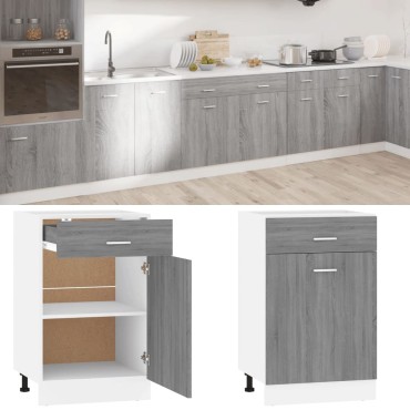 vidaXL Έπιπλο Με Συρτάρι Lyon Γκρι Sonoma 50x46x81,5cm Επεξεργ. Ξύλο