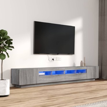 vidaXL Σετ Επίπλων Τηλεόρασης 3 τεμ. LED Γκρι Sonoma Επεξεργασμένο Ξύλο 100/80x35x40cm