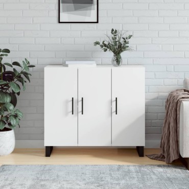 vidaXL Μπουφές Λευκός 90x34x80cm από Επεξεργασμένο Ξύλο 1 τεμ.