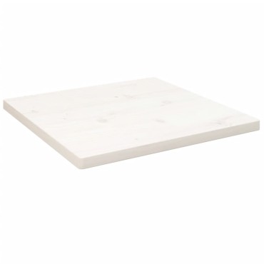 vidaXL Επιφάνεια Τραπεζιού Τετράγωνη Λευκή 40x40x2,5cm Μασίφ Πεύκο 1 τεμ.