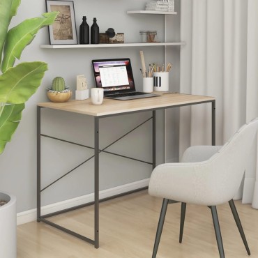vidaXL Γραφείο Υπολογιστή Μαύρο 110x60x70cm Επεξεργασμένο Ξύλο 1 τεμ.