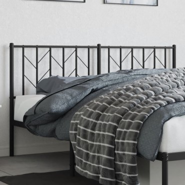 vidaXL Κεφαλάρι Μαύρο Μεταλλικό 166x3x90cm 1 τεμ.
