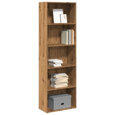 vidaXL Βιβλιοθήκη Αρτισιανή Δρυς 60x30x189cm από Επεξεργασμένο Ξύλο 1 τεμ.