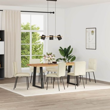 vidaXL Καρέκλες Τραπεζαρίας 6 τεμ. Κρεμ Βελούδινες 45x54x83cm