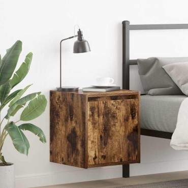 vidaXL Κομοδίνο Επιτοίχιο Καπνιστή Δρυς 38x34x40cm 1 τεμ.