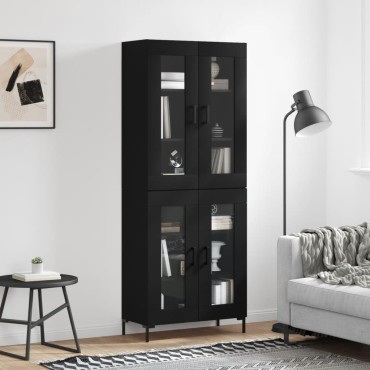 vidaXL Ντουλάπι Μαύρο 69,5x34x180cm από Επεξεργασμένο Ξύλο 1 τεμ.