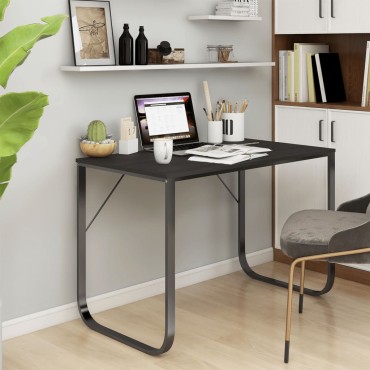 vidaXL Γραφείο Υπολογιστή Μαύρο 110x60x73cm από Μοριοσανίδα 1 τεμ.