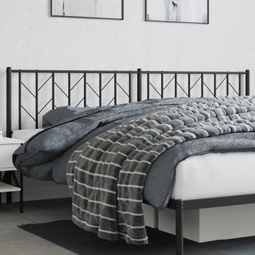 vidaXL Κεφαλάρι Μαύρο Μεταλλικό 206x3x90cm 1 τεμ.