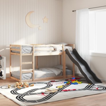 vidaXL Κουκέτα με Τσουλήθρα/Σκάλα 90x200cm από Μασίφ Ξύλο Πεύκου 1 τεμ. - Μονό