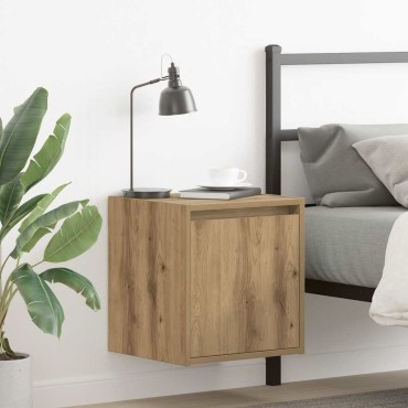 vidaXL Κομοδίνο Επιτοίχιο Αρτισιανή Δρυς 38x34x40cm 1 τεμ.