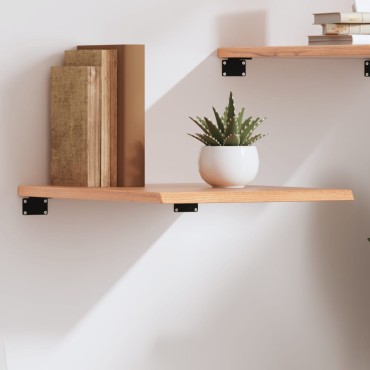 vidaXL Ράφι Τοίχου Ανοιχτό Καφέ 40x50x2cm Επεξεργ. Μασίφ Ξύλο Δρυός 1 τεμ.