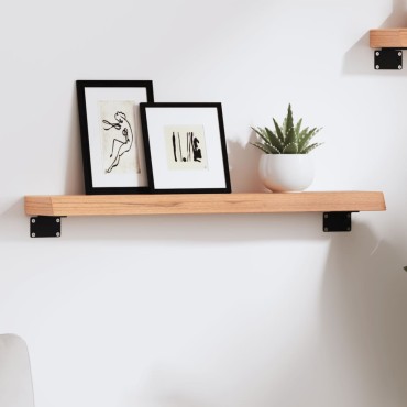 vidaXL Ράφι Τοίχου Ανοιχτό Καφέ 60x10x4cm Επεξεργ. Μασίφ Ξύλο Δρυός 1 τεμ.