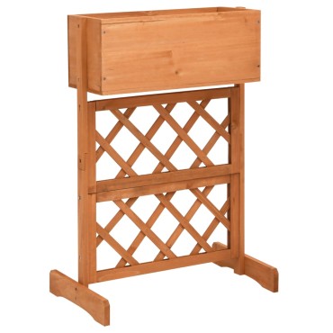 vidaXL Γλάστρα Κήπου με Καφασωτό Πορτοκαλί 45x30x74 εκ. Ξύλο Ελάτης