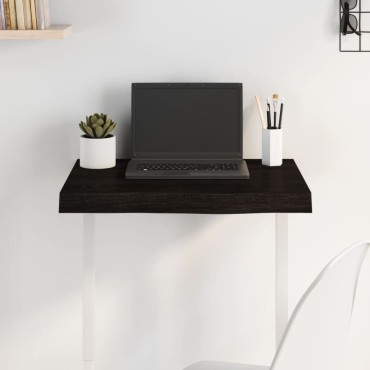 vidaXL Επιφάνεια Τραπεζιού Σκούρο Καφέ 60x40x(2-6)cm Επεξ. Μασίφ Δρυς 1 τεμ.