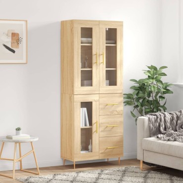vidaXL Ντουλάπι Sonoma δρυς 69,5x34x180cm από Επεξεργασμένο Ξύλο 1 τεμ.
