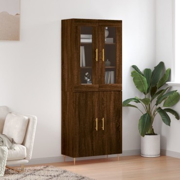 vidaXL Ντουλάπι Καφέ Δρυς 69,5x34x180cm από Επεξεργασμένο Ξύλο 1 τεμ.