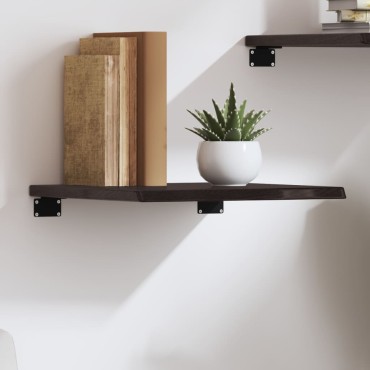 vidaXL Ράφι Τοίχου Σκούρο Καφέ 40x40x2cm Επεξεργ. Μασίφ Ξύλο Δρυός 1 τεμ.