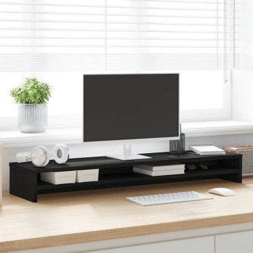 vidaXL Βάση Οθονών Μαύρη Δρυς 100x24x13cm από Επεξ. Ξύλο